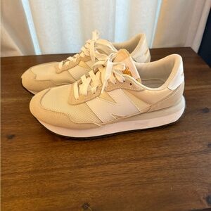 New Balance Cream and White Sneakers